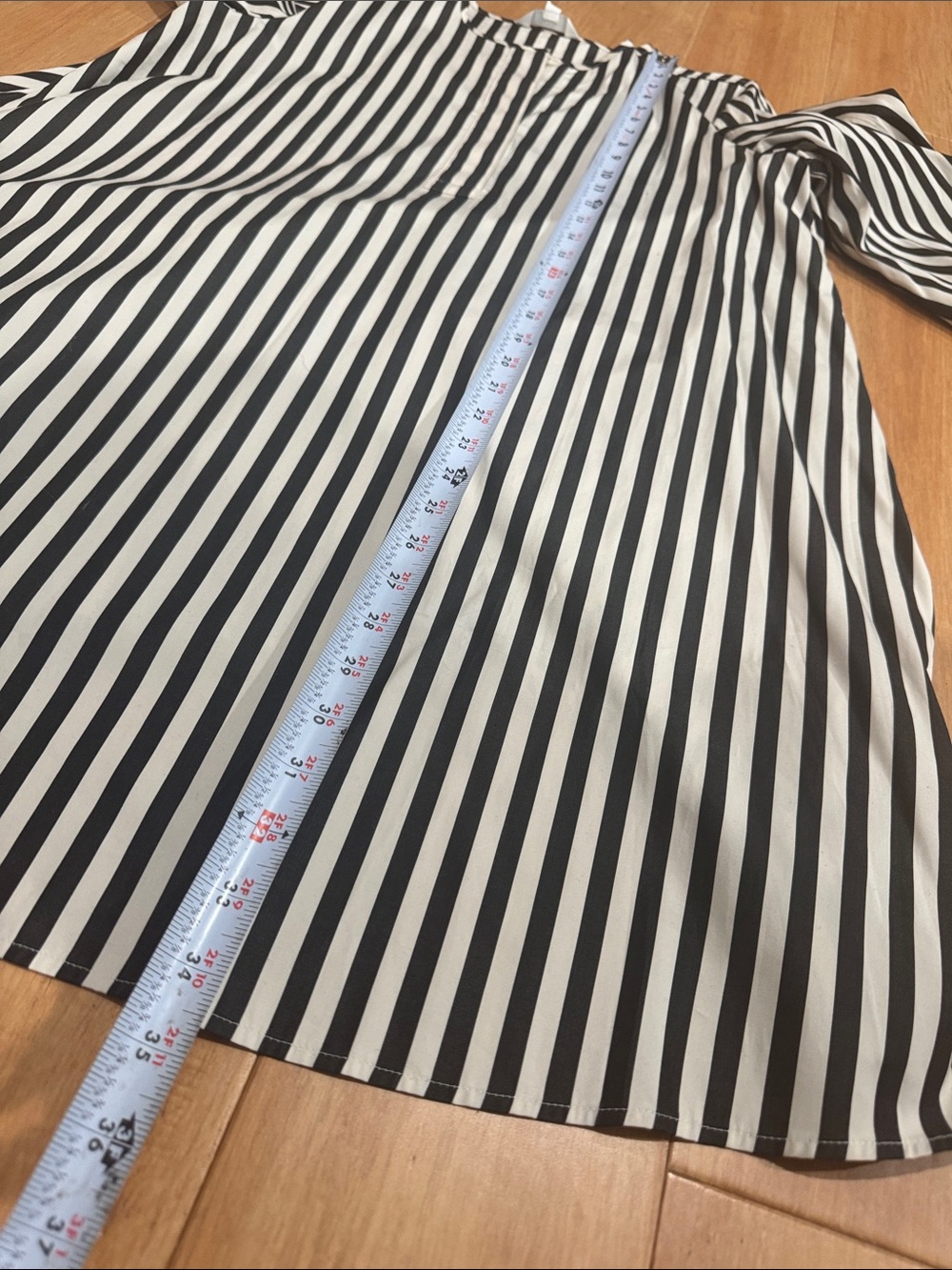 Banana Republic Black & White Vertical Stripe Long Sleeve Dress - Picture 4 of 7